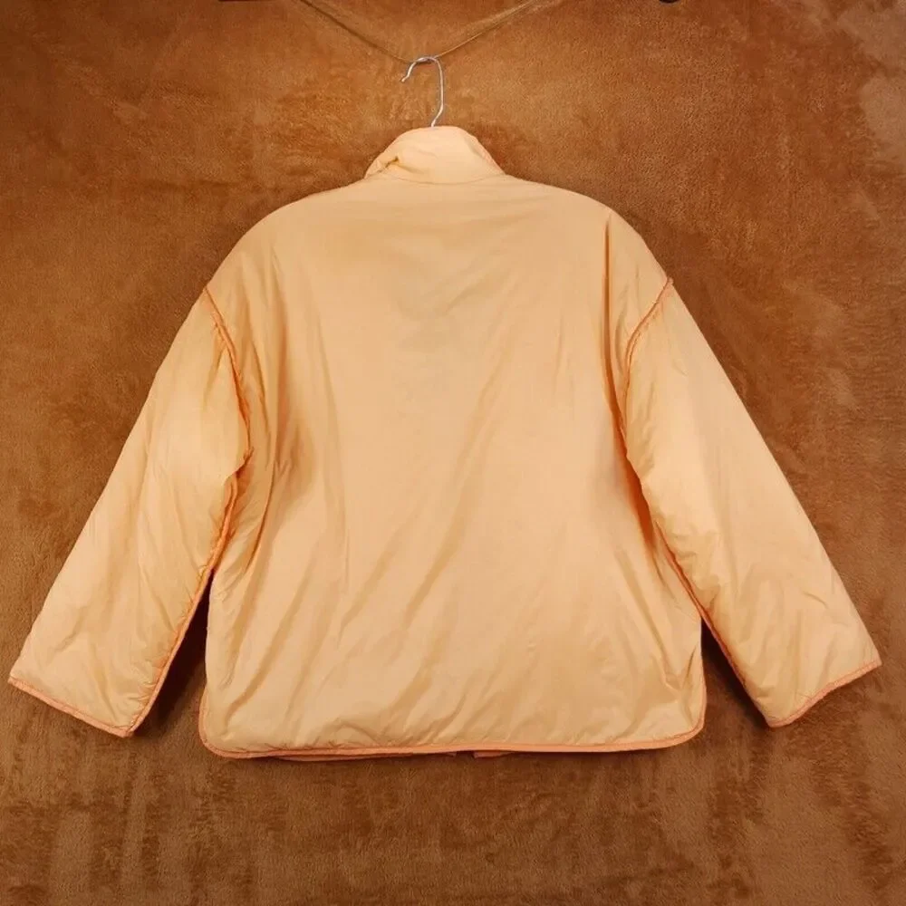 ZARA Jacket Girls Size 11 Orange Puffer Lightweight Packable Boxy
